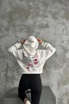 Kadın Beyaz Baskılı Sweat