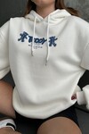 Kadın Beyaz Baskılı Sweat