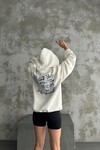 Kadın Beyaz Baskılı Sweat